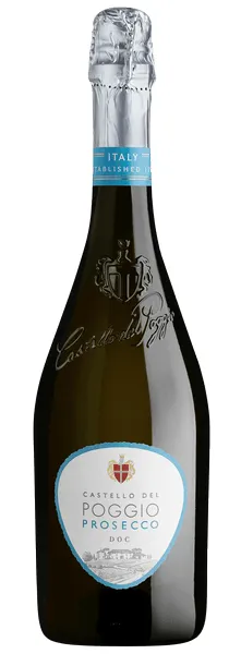 Bottle of Castello del Poggio Proseccowith label visible