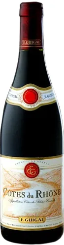 Bottle of E. Guigal Côtes-du-Rhône Rougewith label visible