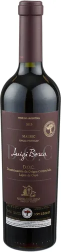 Bottle of Luigi Bosca De Sangre Lujan de Cuyo Malbecwith label visible