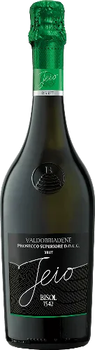 Bottle of Jeio Prosecco Brutwith label visible