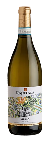 Bottle of Tenuta Rapitalà Grillo Siciliawith label visible