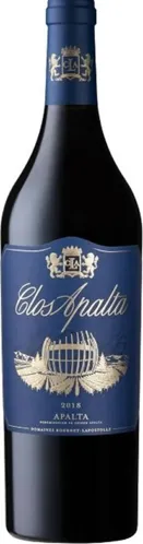 Bottle of Clos Apalta Clos Apaltawith label visible