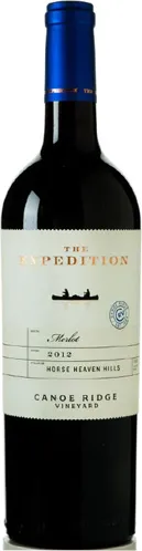 Bottle of Canoe Ridge The Expedition Red Blendwith label visible