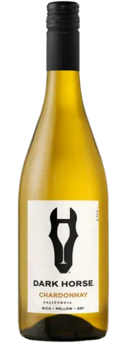 Bottle of Dark Horse Chardonnaywith label visible