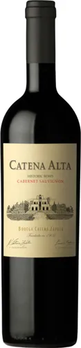 Bottle of Catena Alta Cabernet Sauvignonwith label visible
