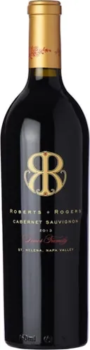 Bottle of Roberts + Rogers Cabernet Sauvignonwith label visible