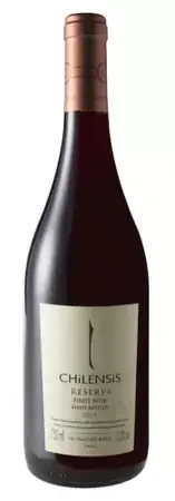 Bottle of Chilensis Pinot Noir Reservawith label visible