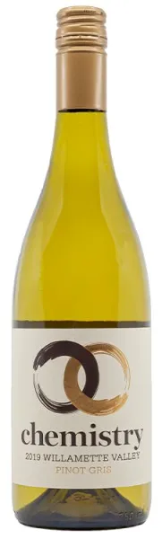 Bottle of Chemistry Pinot Griswith label visible