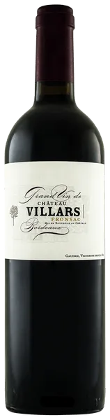 Bottle of Château Villars Fronsacwith label visible