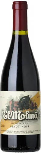 Bottle of El Molino Pinot Noirwith label visible