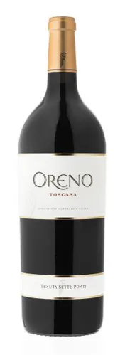 Bottle of Tenuta Sette Ponti Oreno Toscanawith label visible