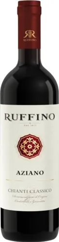 Bottle of Ruffino Aziano Chianti Classicowith label visible