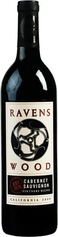 Bottle of Ravenswood Vintners Blend Cabernet Sauvignonwith label visible