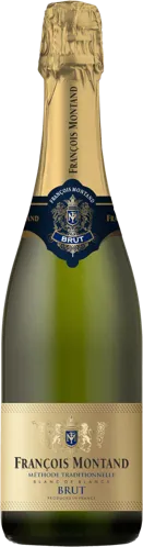Bottle of Francois Montand Blanc de Blancs Brutwith label visible