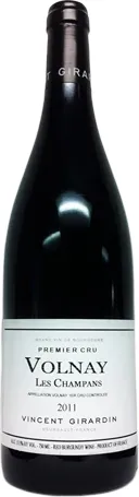 Bottle of Vincent Girardin Volnay 1er Cru 'Santenots'with label visible