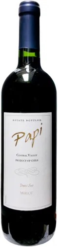 Bottle of Papi Merlot Demi Secwith label visible