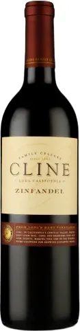 Bottle of Cline Zinfandelwith label visible