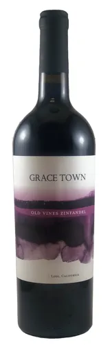 Bottle of Grace Town Old Vines Zinfandelwith label visible