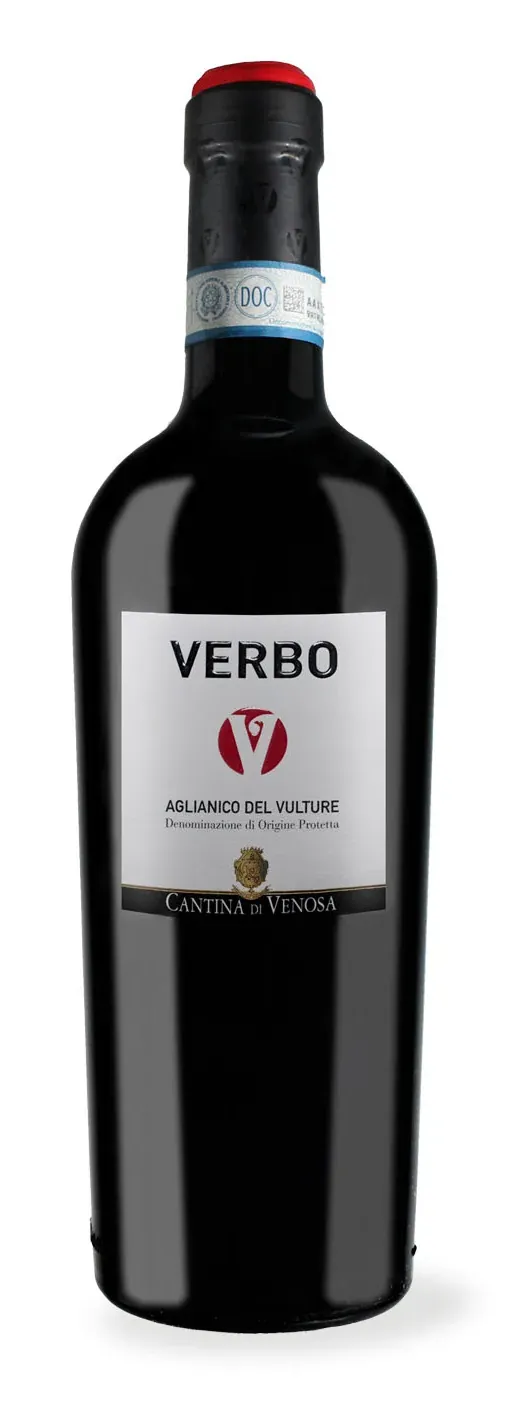 Bottle of Venosa Verbo Aglianico del Vulturewith label visible