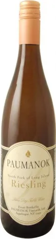 Bottle of Paumanok Riesling Semi Drywith label visible