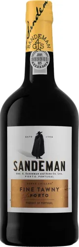 Bottle of Sandeman Fine Tawny Portowith label visible