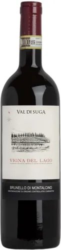 Bottle of Val di Suga Brunello di Montalcino Vigna del Lagowith label visible