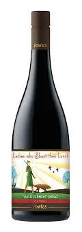 Bottle of Fowles Wine Ladies Who Shoot Their Lunch Wild Ferment Shirazwith label visible