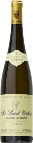 Bottle of Domaine Zind Humbrecht Riesling Alsace Grand Cru Rangen De Thann Clos Saint Urbainwith label visible