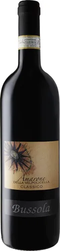 Bottle of Bussola Amarone della Valpolicella Classicowith label visible