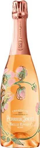 Bottle of Perrier-Jouët Belle Epoque Rosé Brut Champagnewith label visible