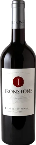 Bottle of Ironstone Cabernet Francwith label visible