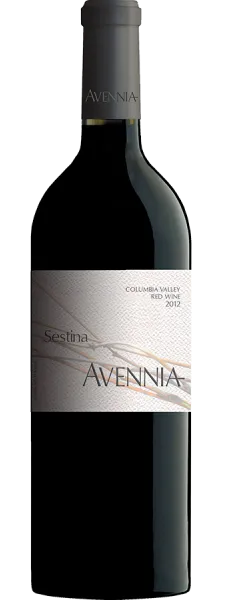 Bottle of Avennia Sestina Redwith label visible