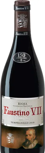 Bottle of Bodegas Faustino VII Tempranillowith label visible