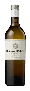 Bottle of Château Rahoul Graves Blancwith label visible