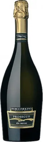 Bottle of Borgo Molino Treviso Prosecco Extra Drywith label visible