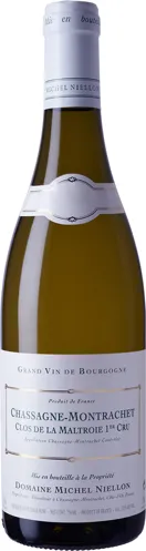 Bottle of Domaine Michel Niellon Chassagne-Montrachet 1er Cru 'Clos de la Maltroie'with label visible