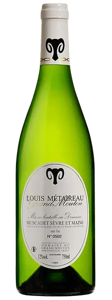 Bottle of Louis Métaireau (Grand Mouton) Muscadet Sèvre et Maine Sur Liewith label visible