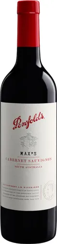 Bottle of Penfolds Max's Cabernet Sauvignonwith label visible