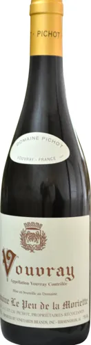 Bottle of Domaine Pichot Domaine Le Peu de La Moriette Vouvraywith label visible