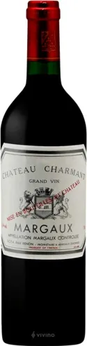 Bottle of René Renon Château Charmant Margauxwith label visible