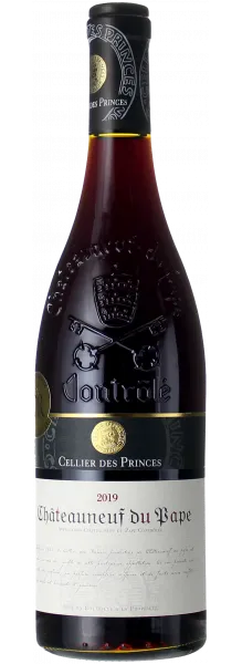 Bottle of Cellier des Princes Châteauneuf-du-Papewith label visible