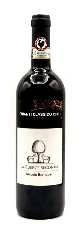 Bottle of La Querce Seconda Chianti Classicowith label visible