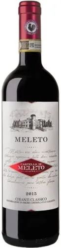 Bottle of Castello di Meleto Chianti Classicowith label visible