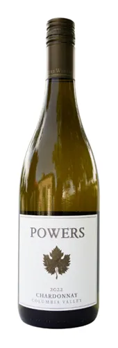 Bottle of Powers Chardonnaywith label visible