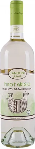 Bottle of Candoni Pinot Grigiowith label visible
