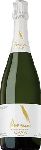 Bottle of Poema Cava Extra Drywith label visible