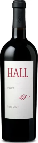 Bottle of Hall Merlotwith label visible