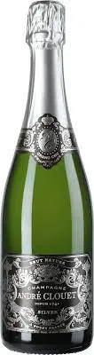 Bottle of Andre Clouet Brut Nature Silver Champagne Grand Cru 'Bouzy'with label visible