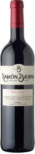 Bottle of Ramón Bilbao Crianza Riojawith label visible