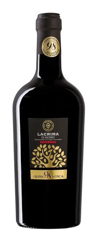 Bottle of Velenosi Querciantica Lacrima di Morro d'Albawith label visible